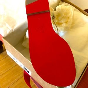 Christian Louboutin off white Planet ball flat sandal. Brand new! Never worn.